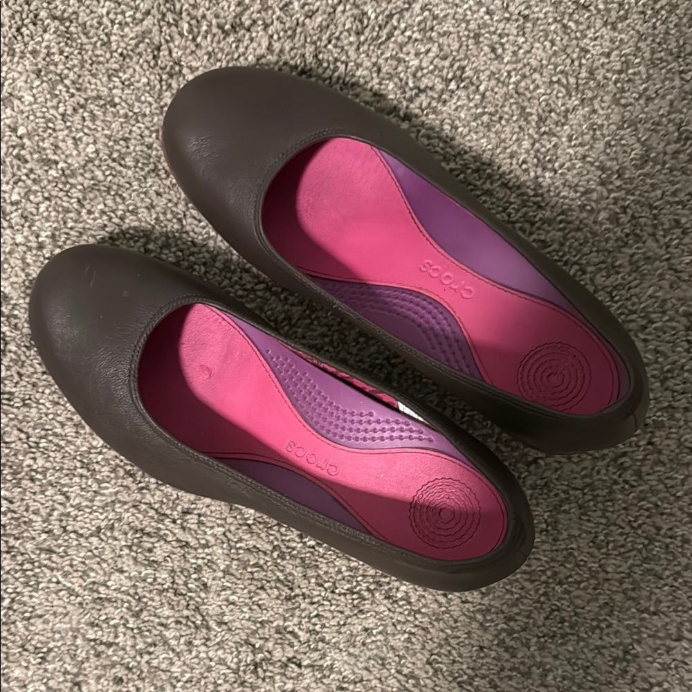 Crocs brown ballet wedge 8.5